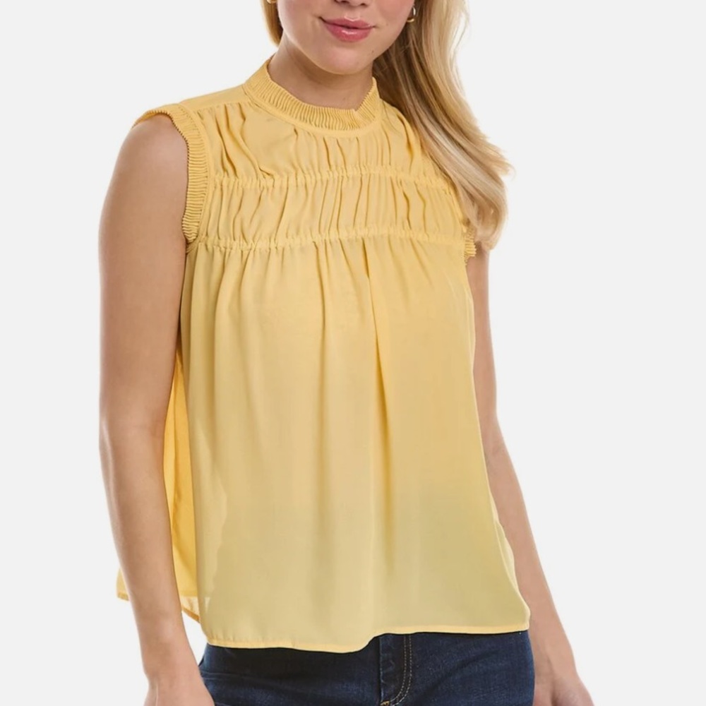 Max Studio Yellow Ruffle Blouse